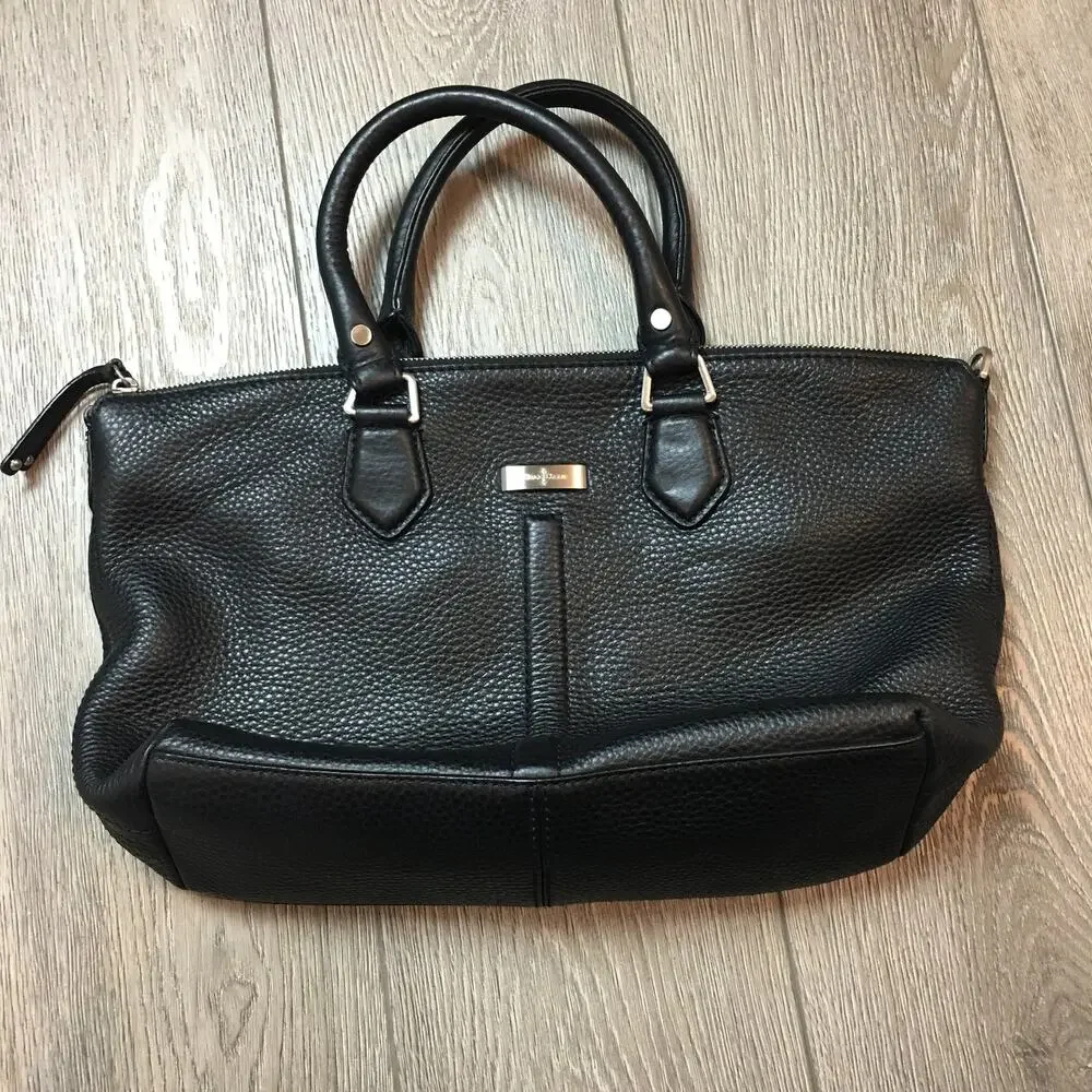 Cole Haan Black Pebbled Leather HandBag Tote Bag